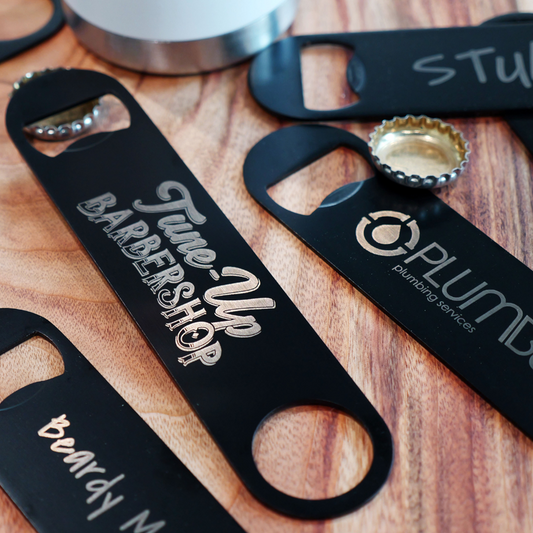 Black Bar Blade Bottle Openers (Customised / Personalised)